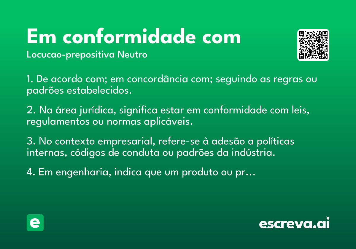 em conformidade com