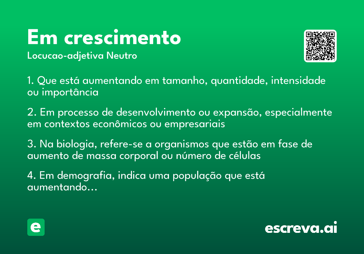 em crescimento