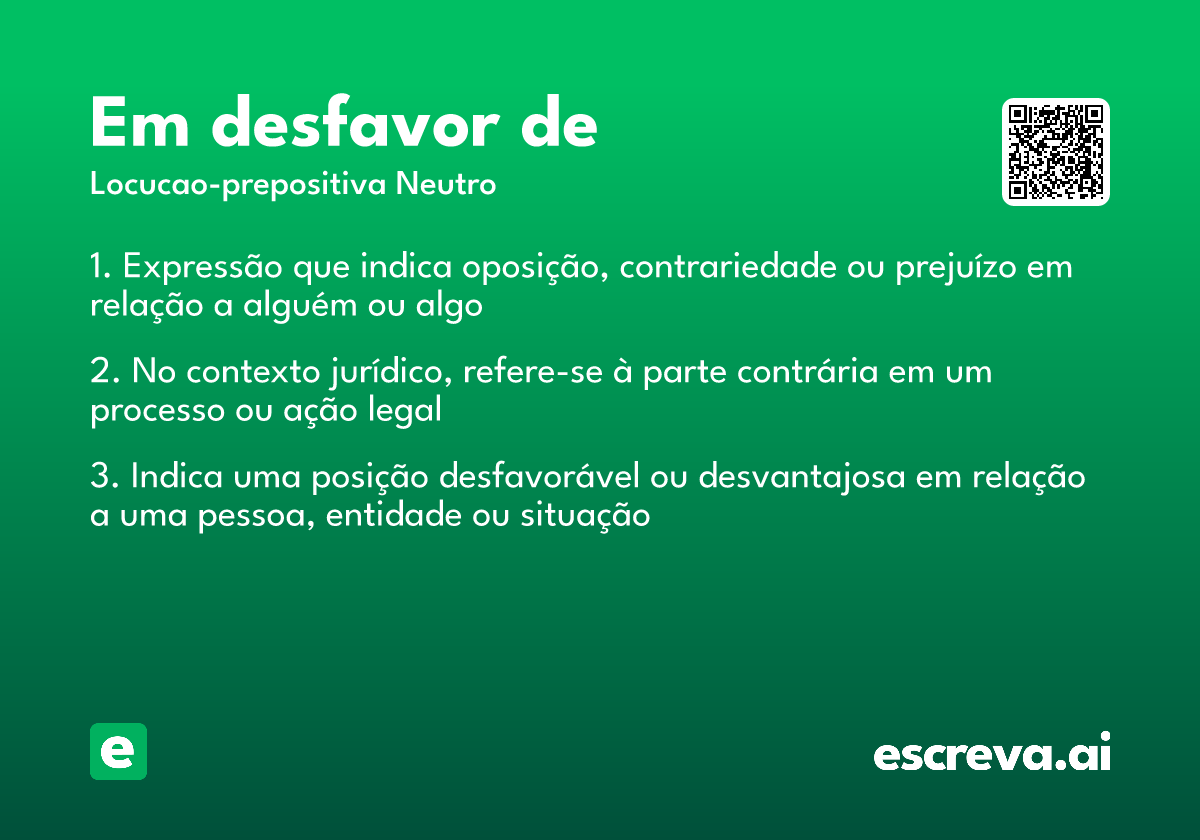 em desfavor de