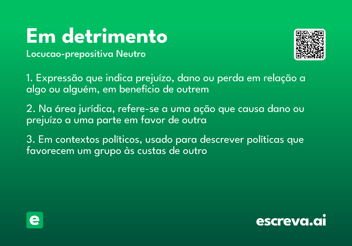 em detrimento