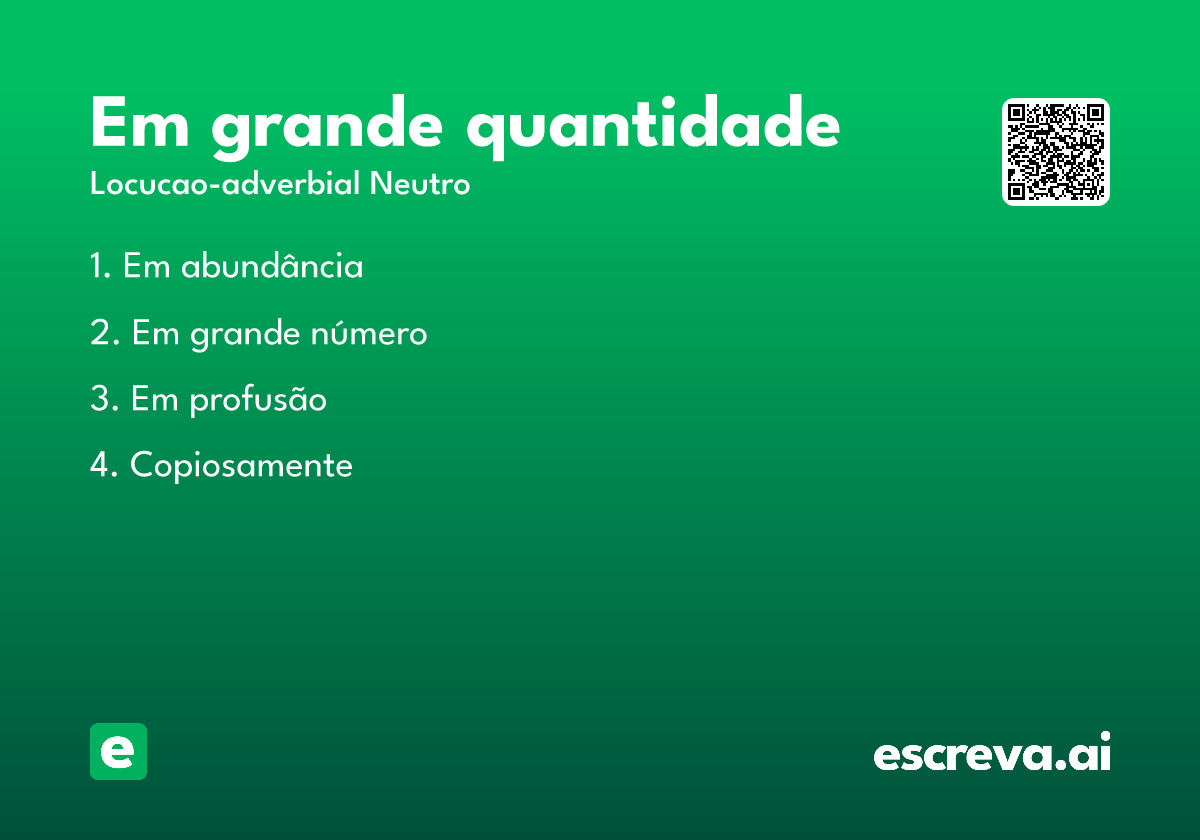 em grande quantidade
