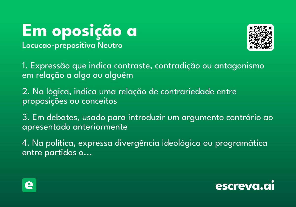 em oposição a