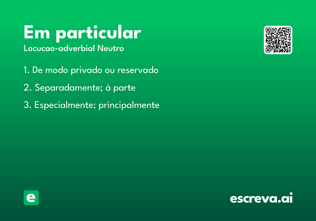 em particular