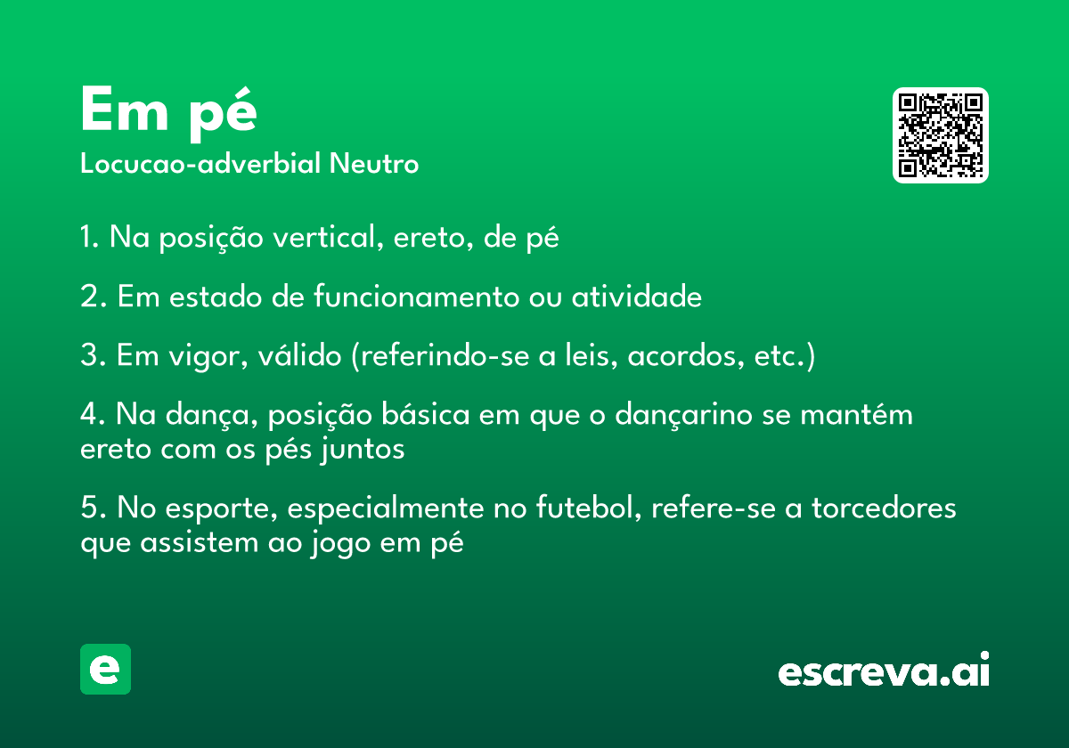 em pé