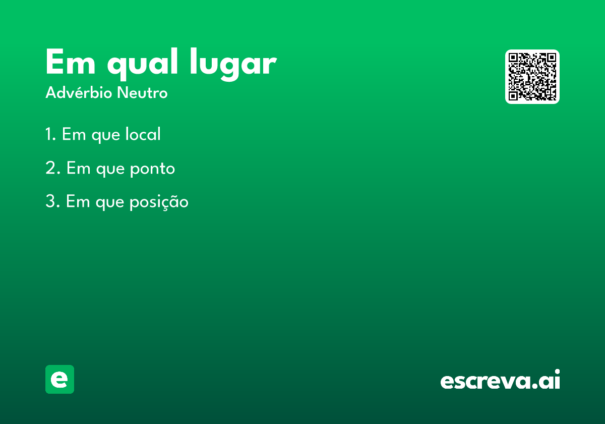 em qual lugar