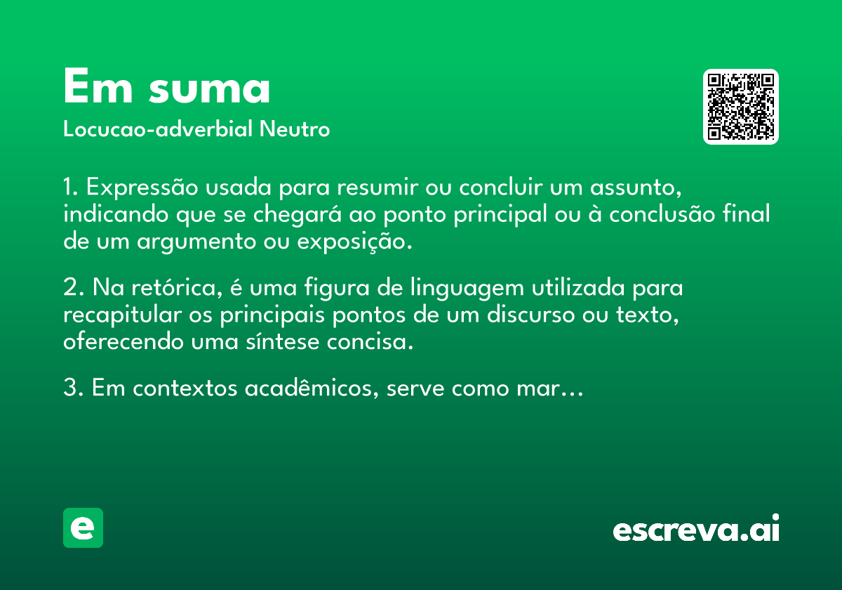em suma