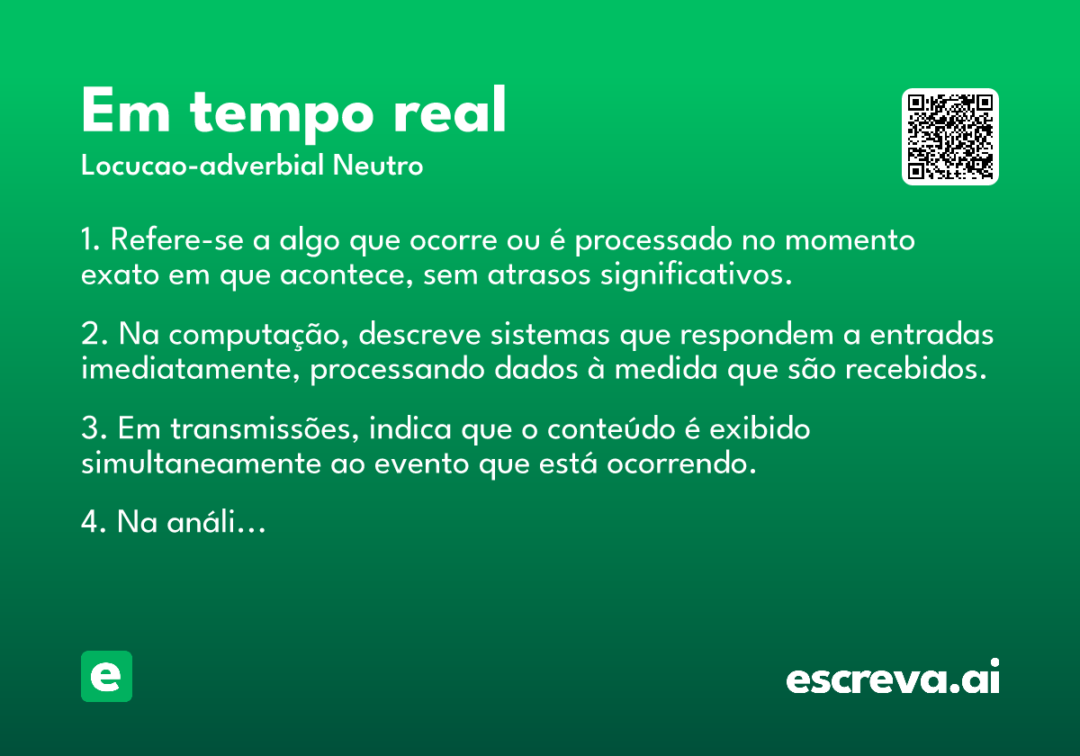em tempo real