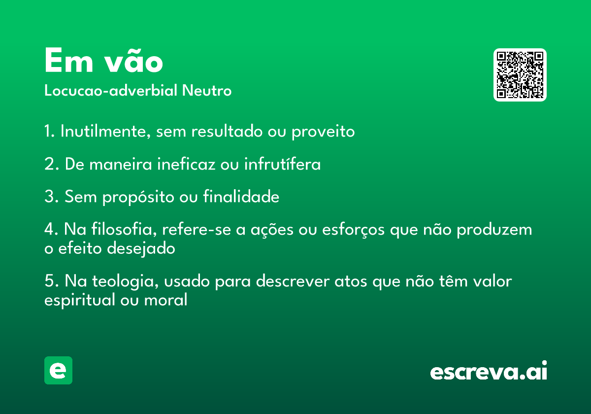 em vão