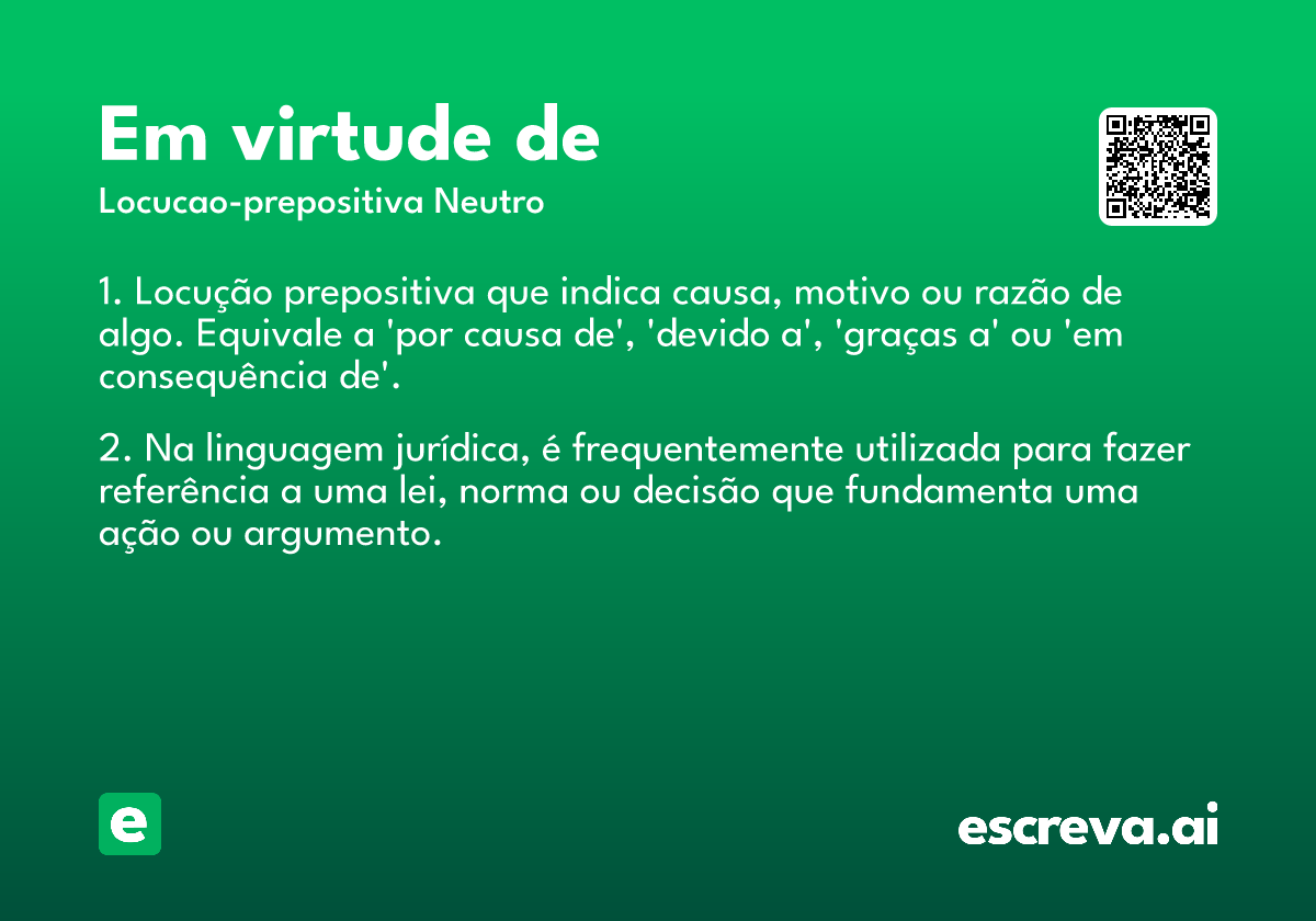 em virtude de