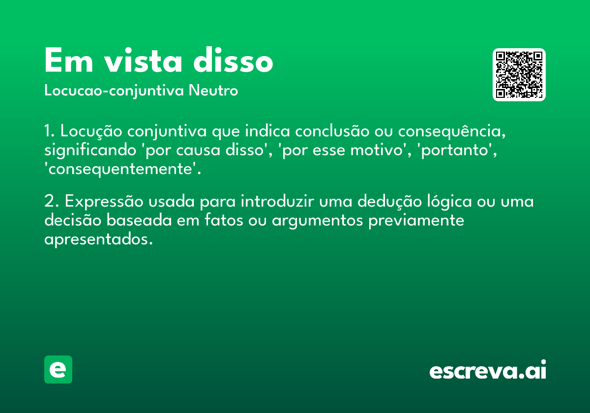 em vista disso
