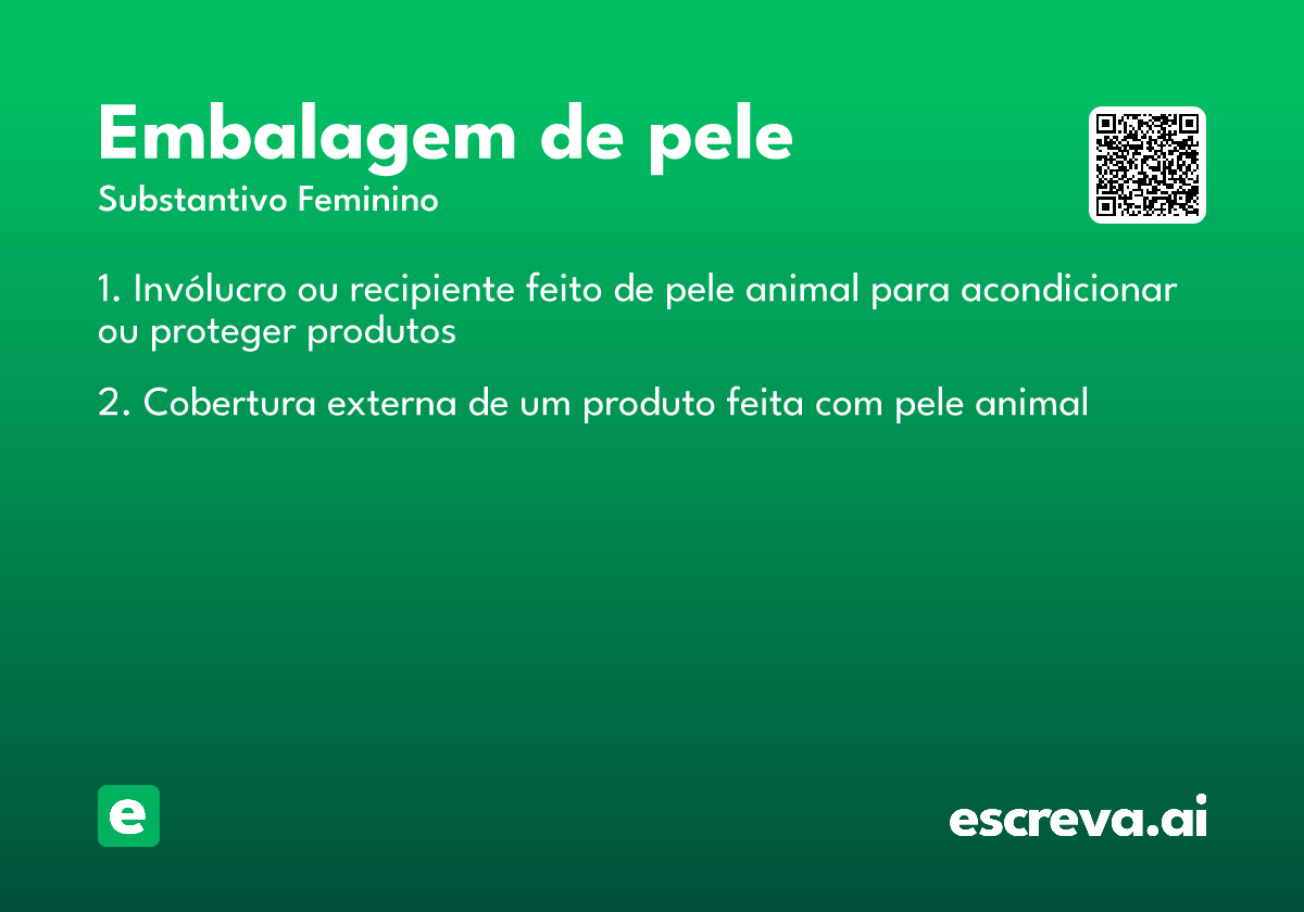 embalagem de pele