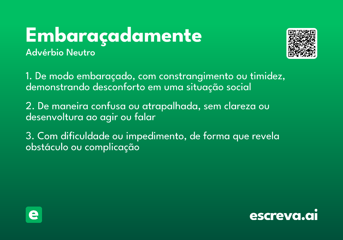 embaraçadamente