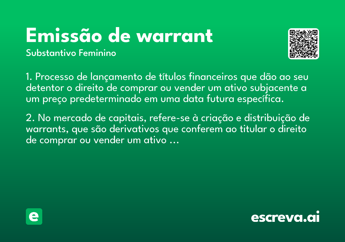 emissão de warrant