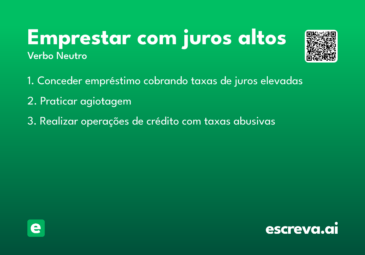 emprestar com juros altos