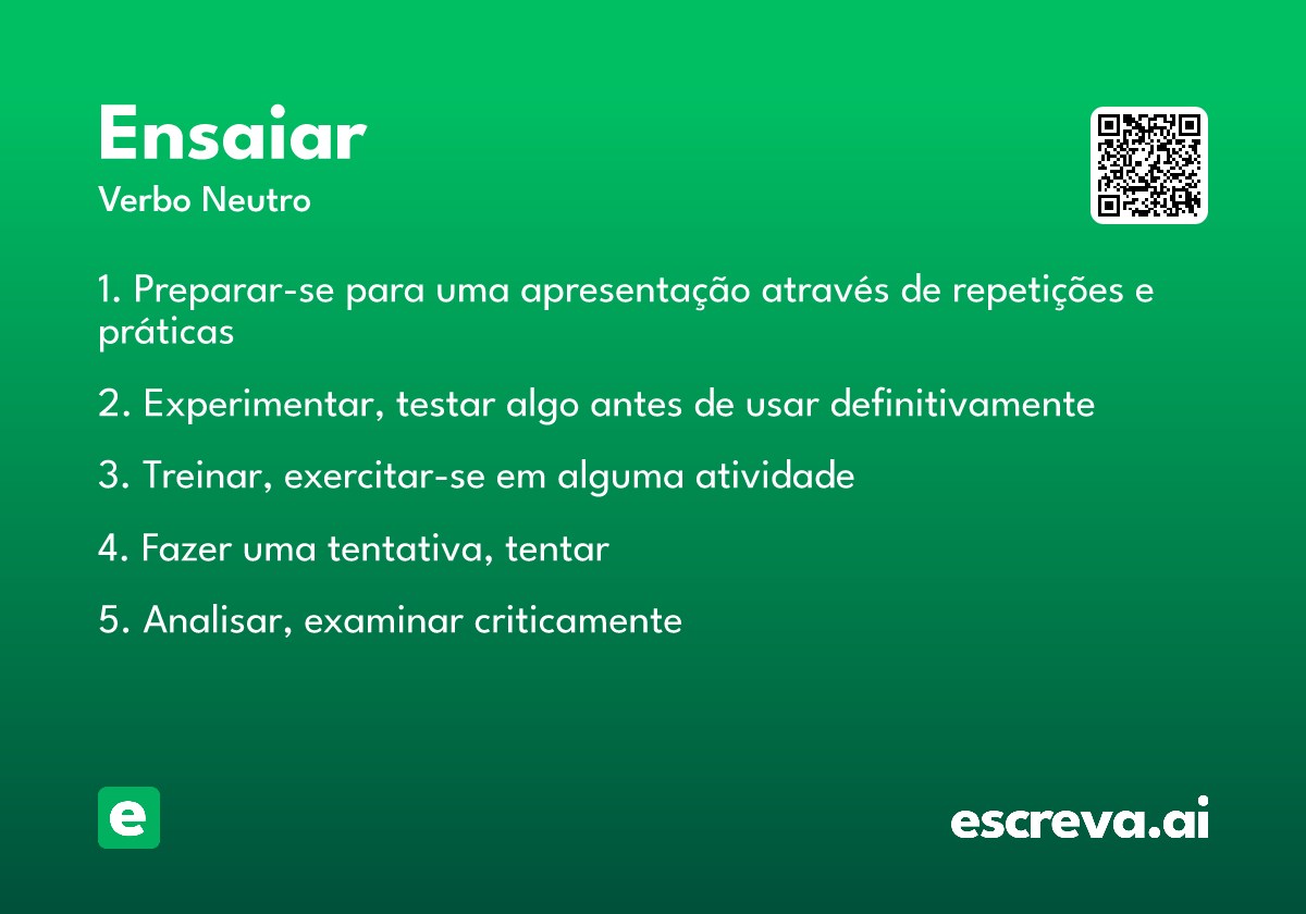 ensaiar