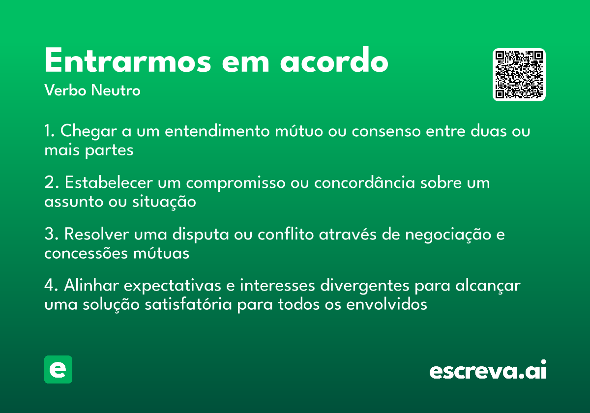 entrarmos em acordo