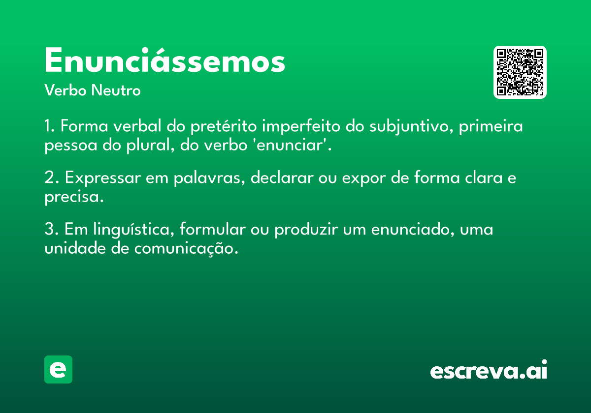 enunciássemos