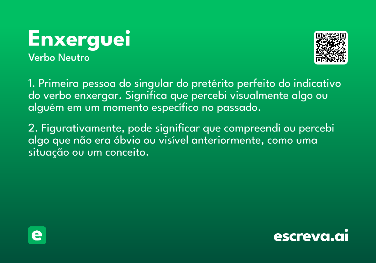 enxerguei