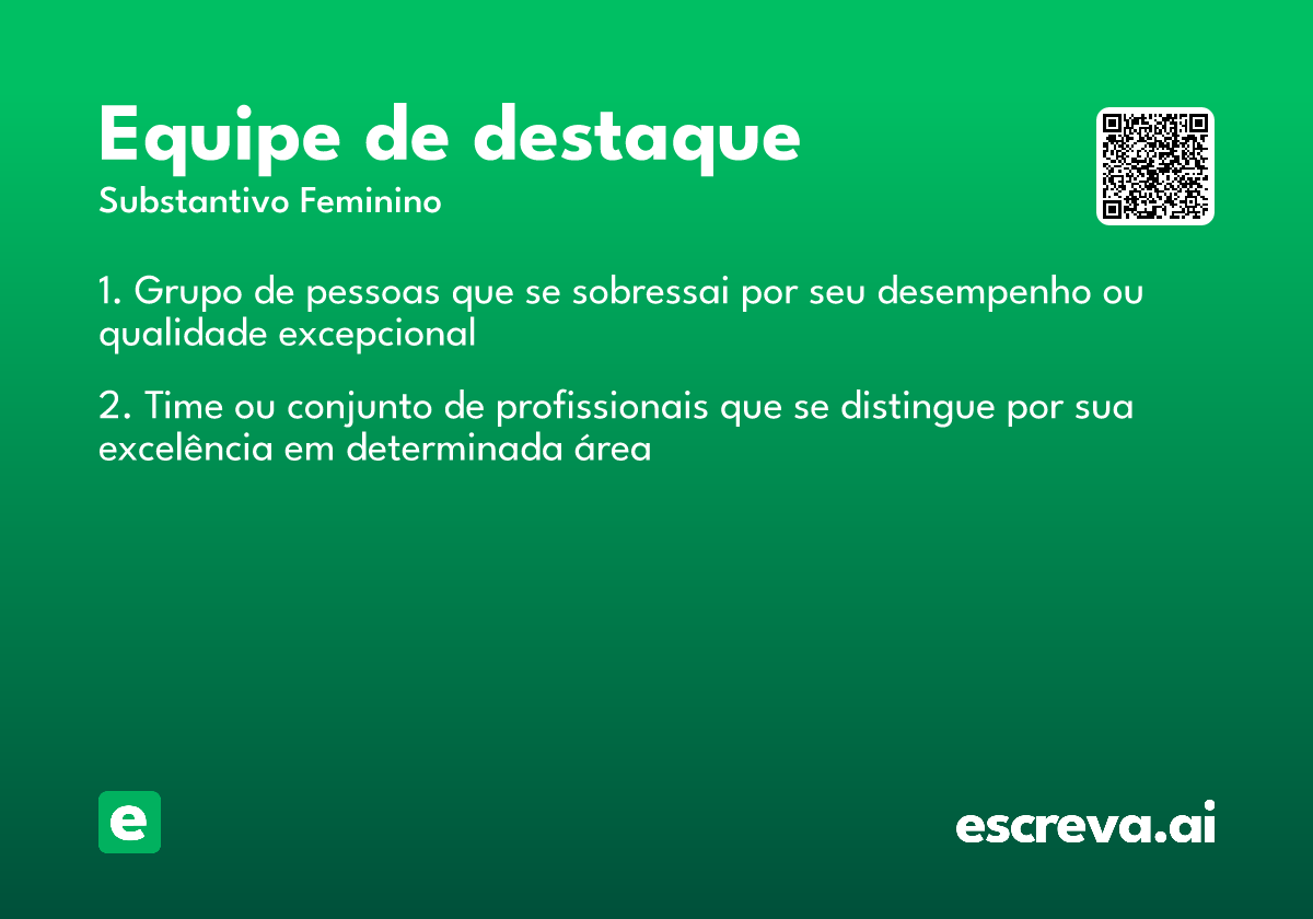 equipe de destaque