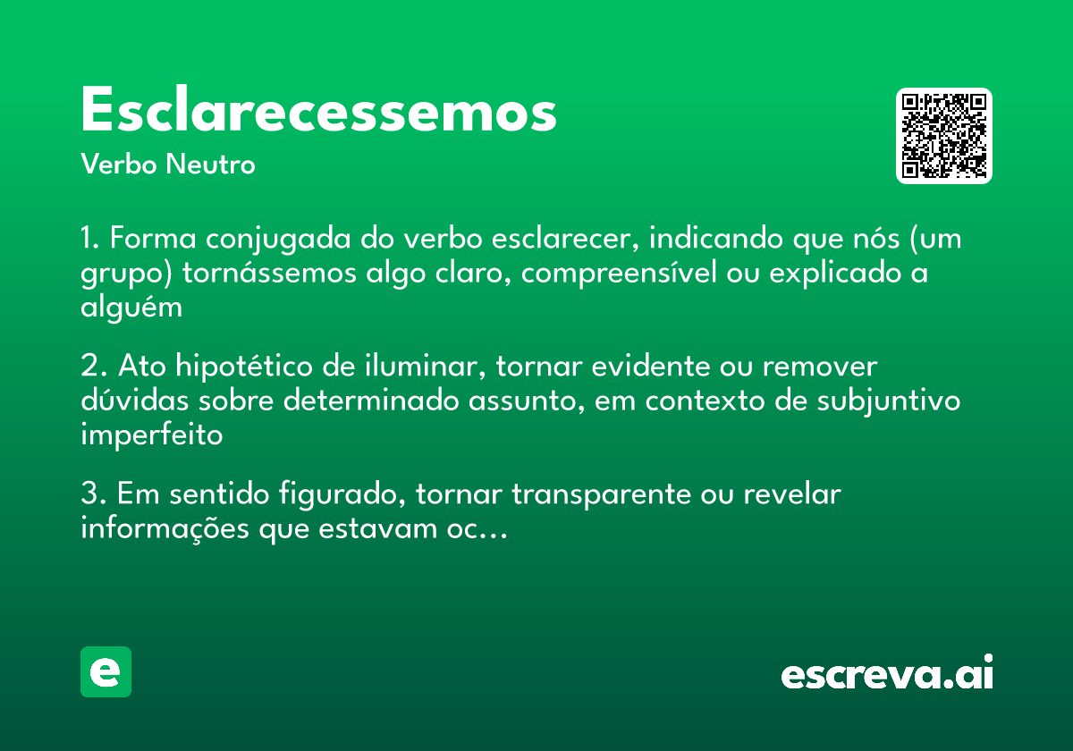 esclarecessemos