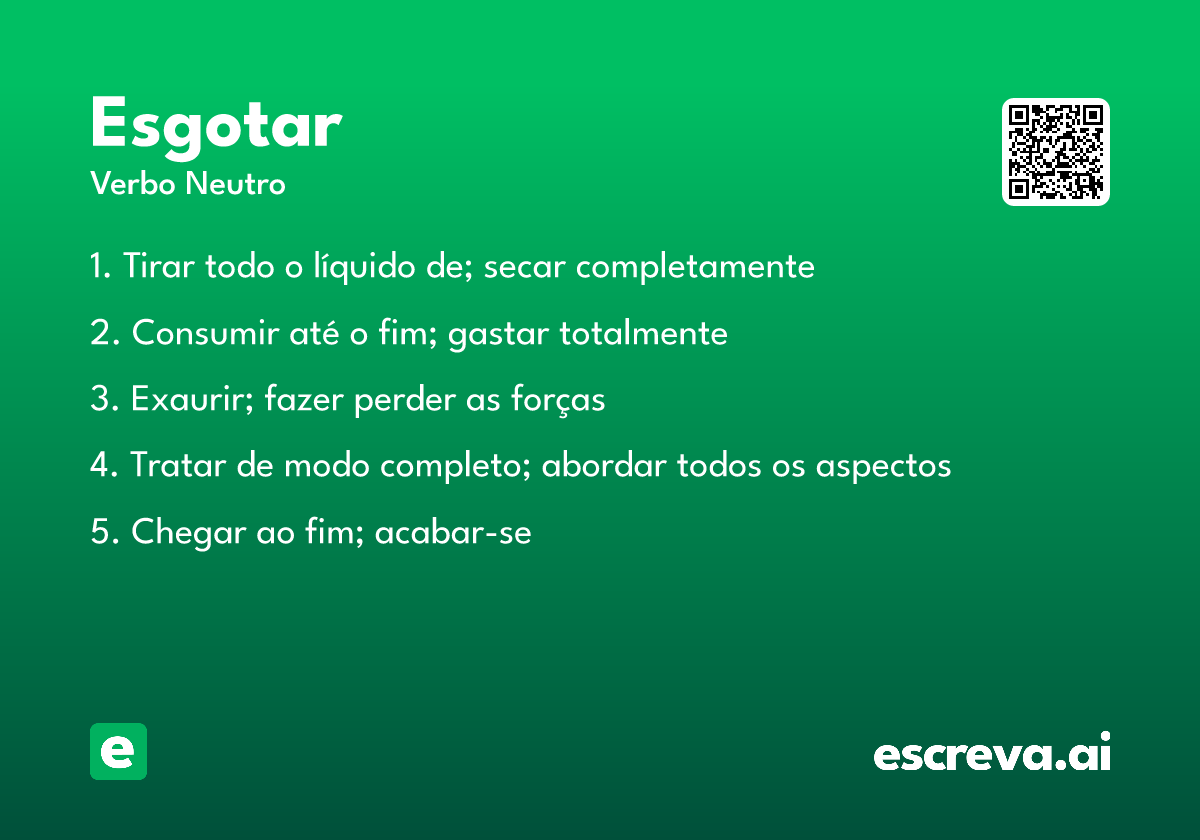 esgotar