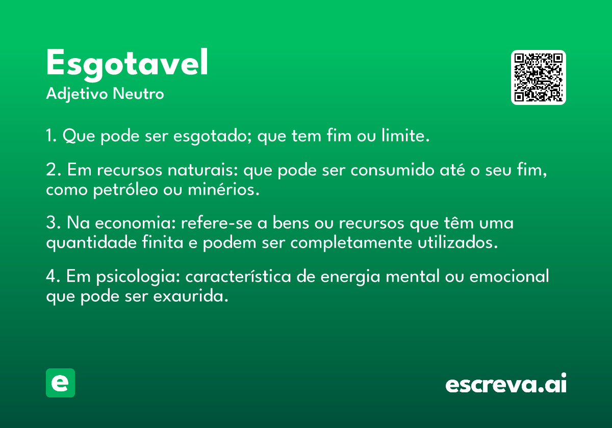 esgotavel