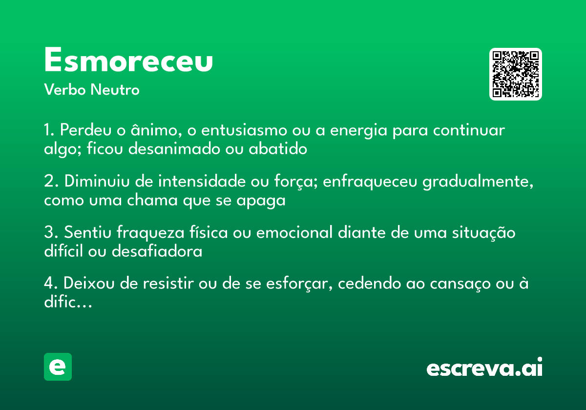esmoreceu