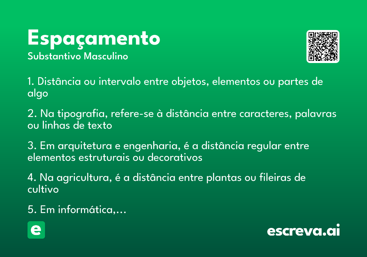 espaçamento