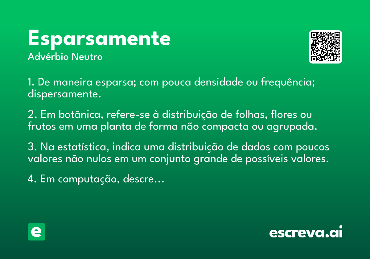 esparsamente
