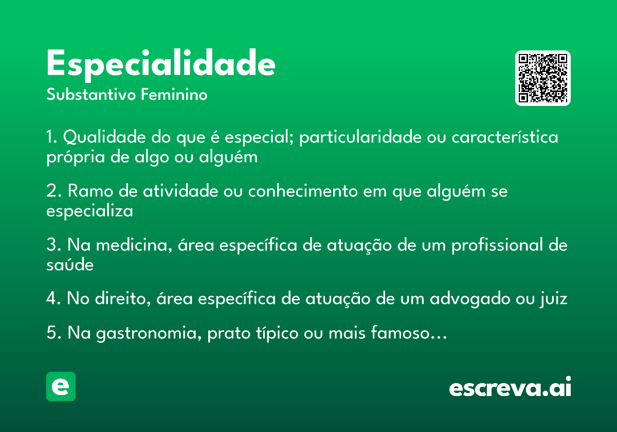 especialidade