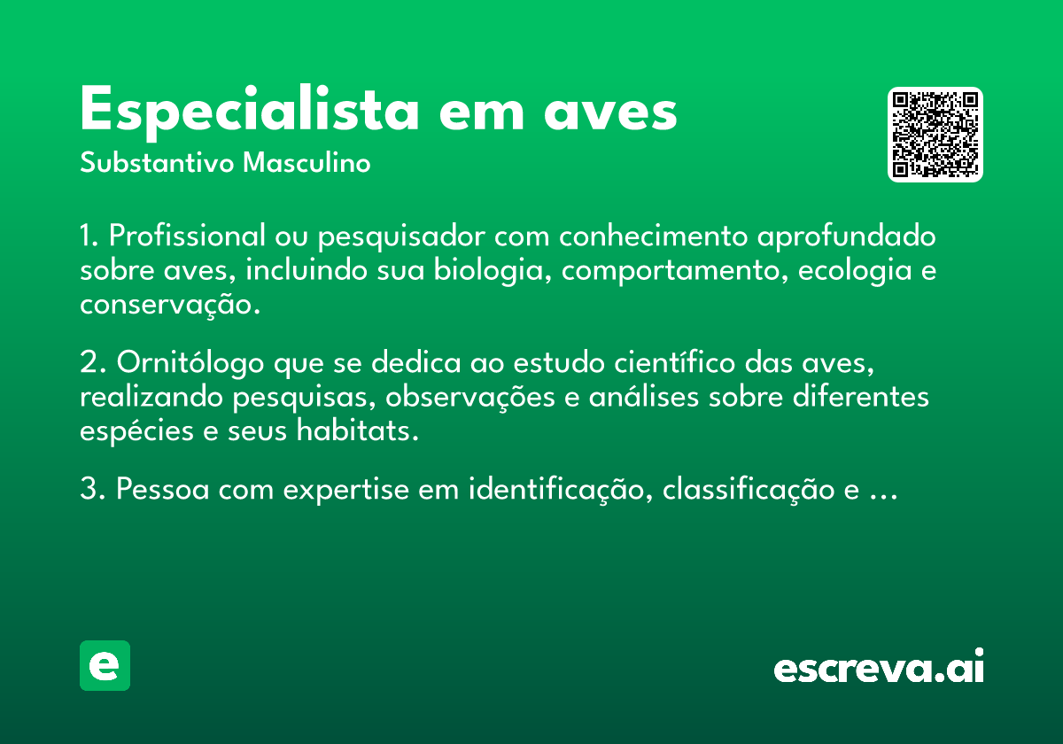 especialista em aves