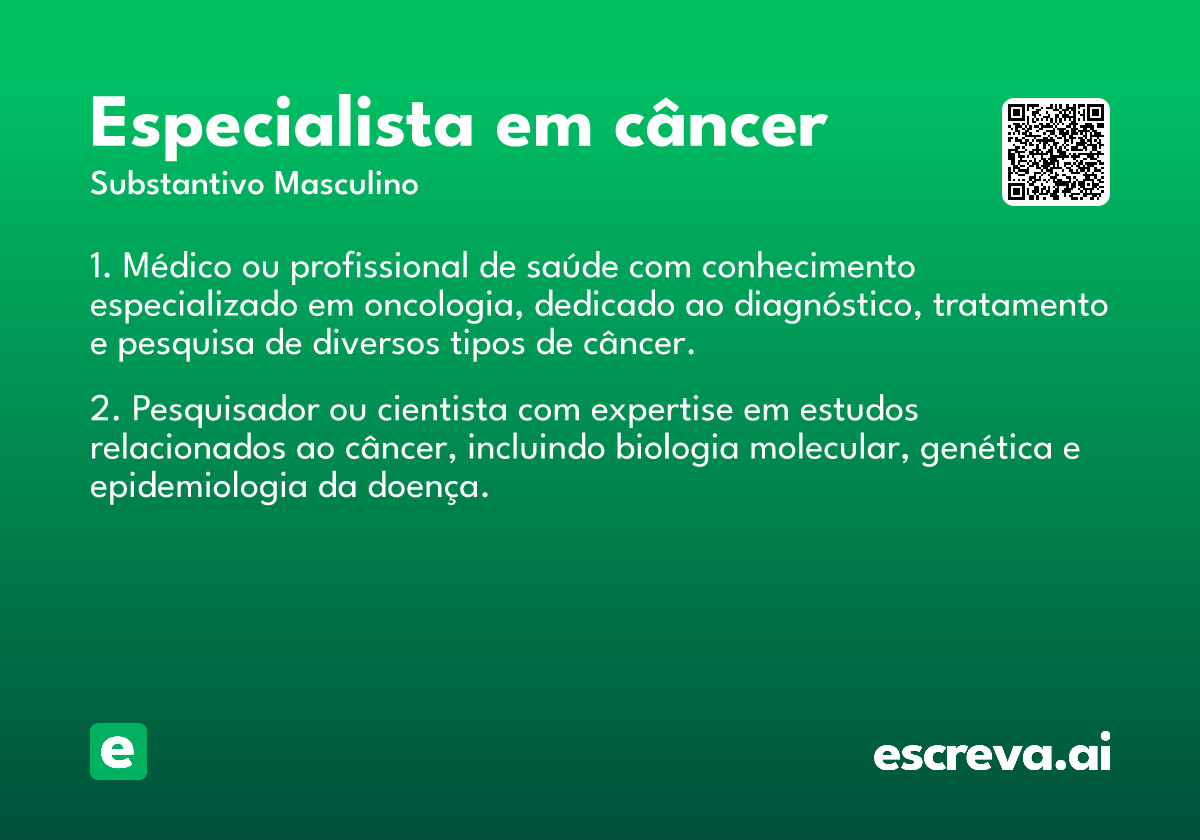 especialista em câncer