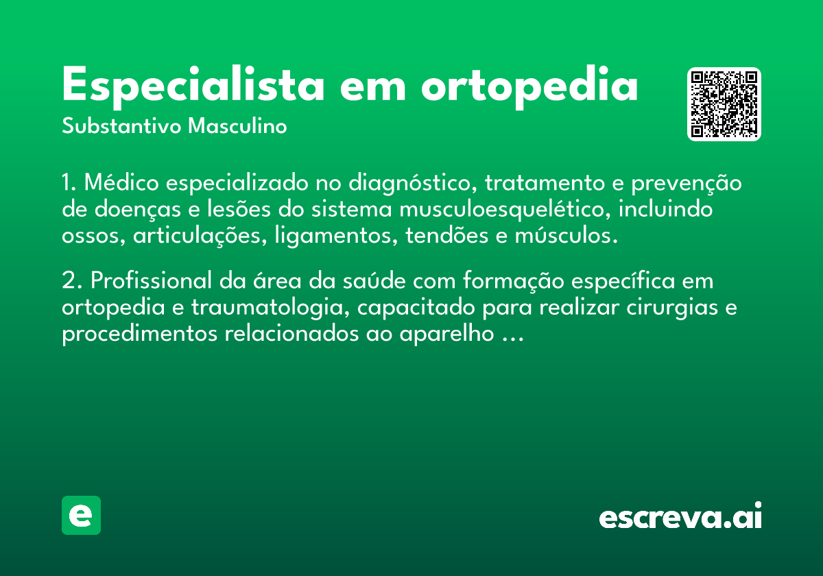 especialista em ortopedia