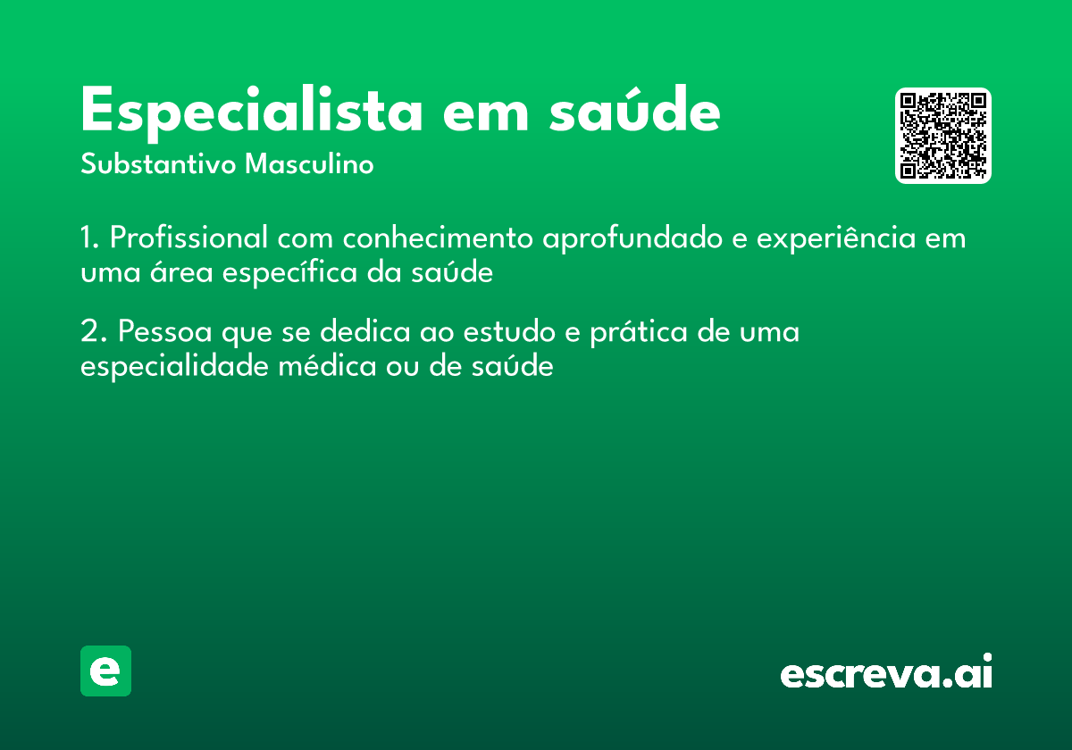 especialista em saúde