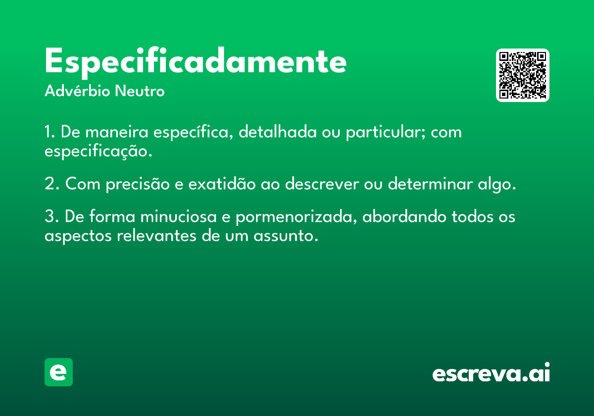 especificadamente
