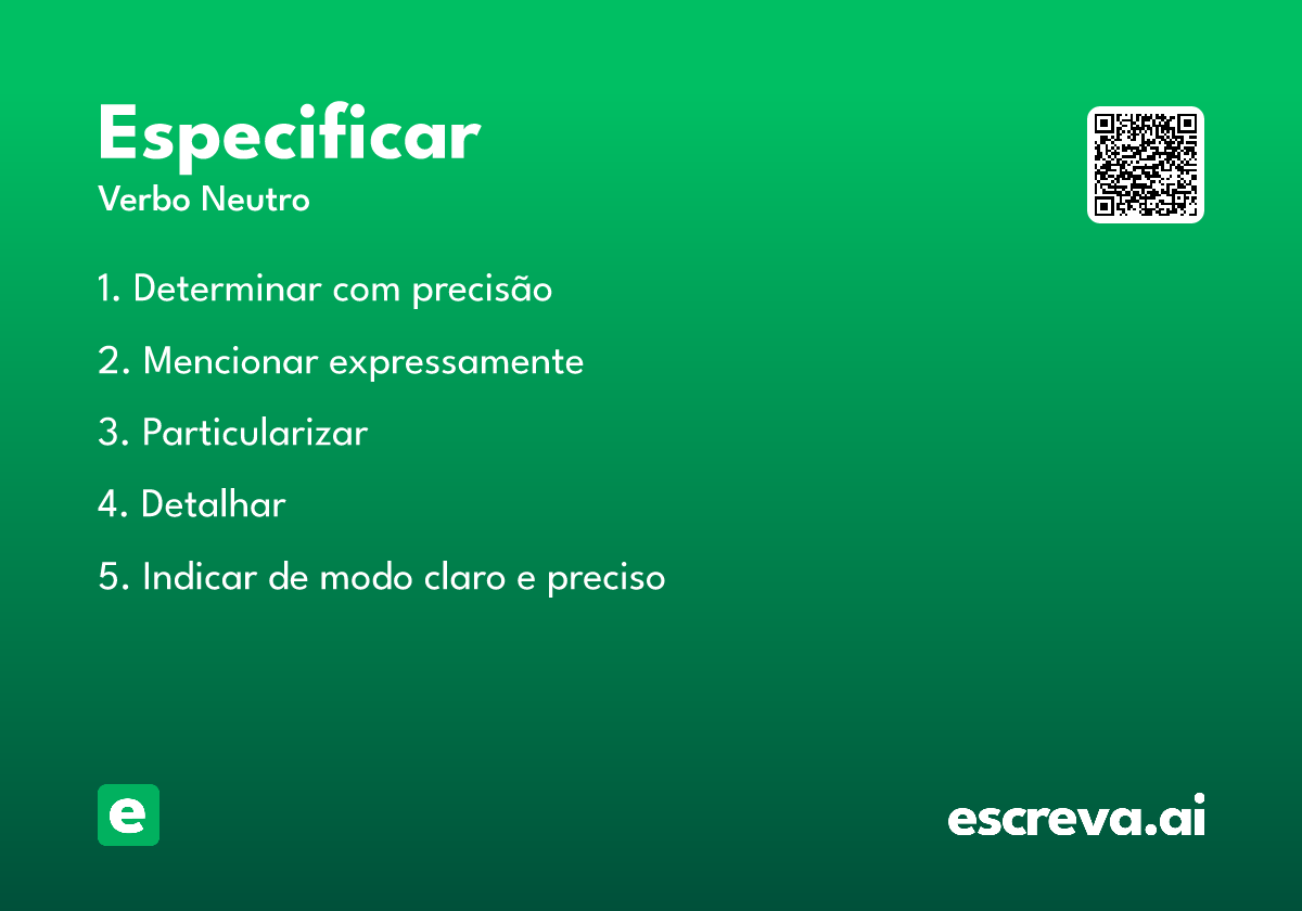 especificar