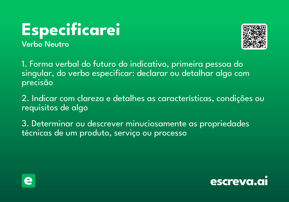 especificarei
