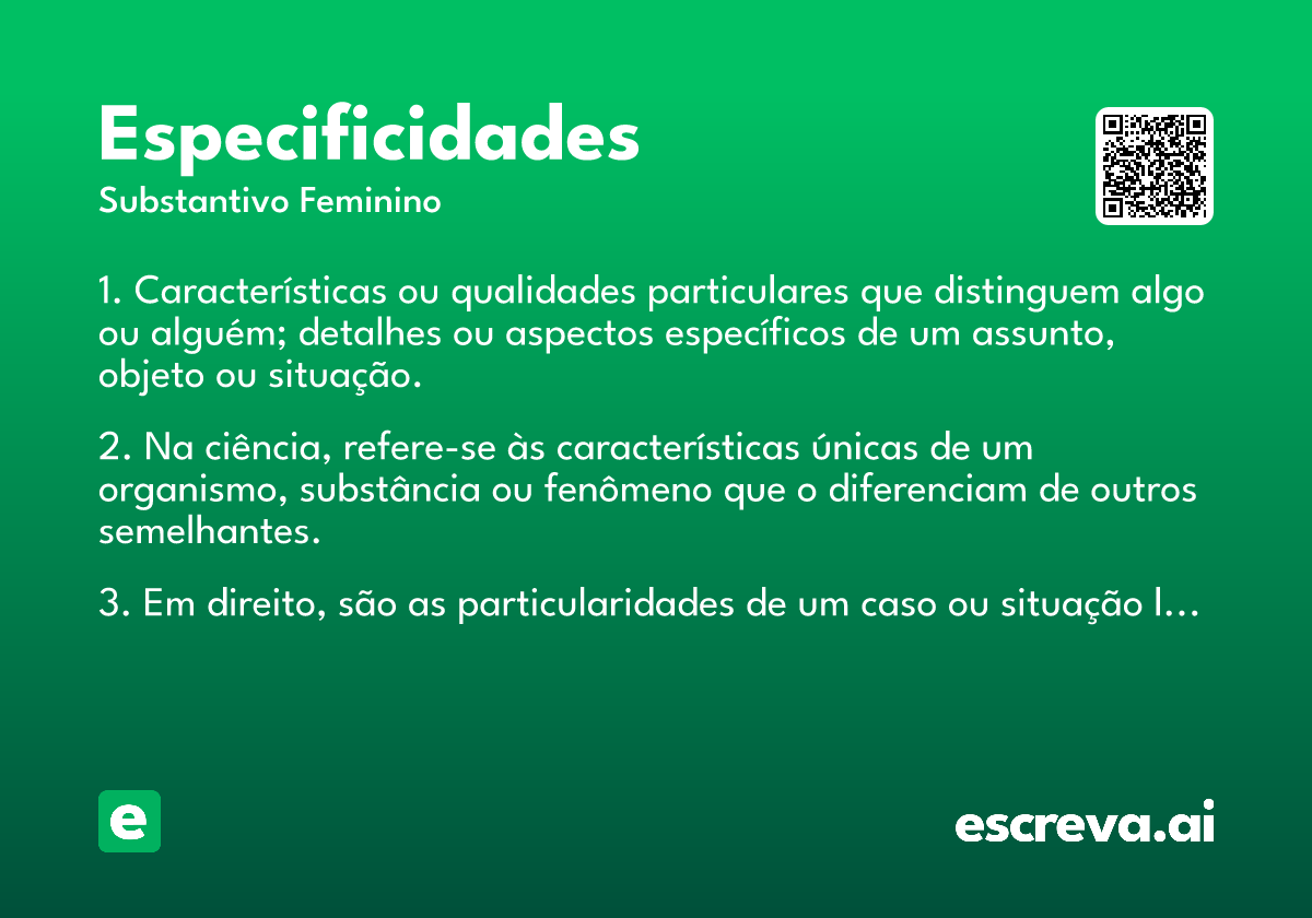 especificidades