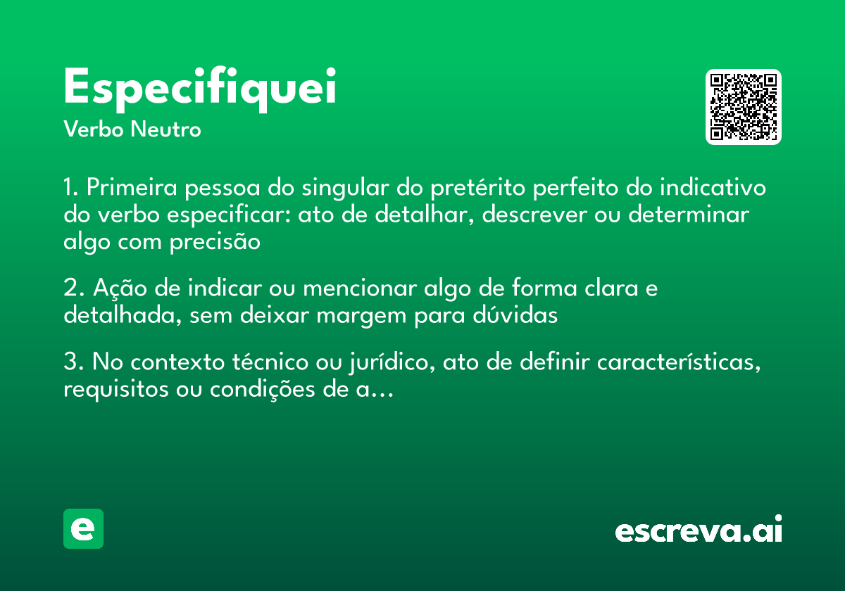 especifiquei