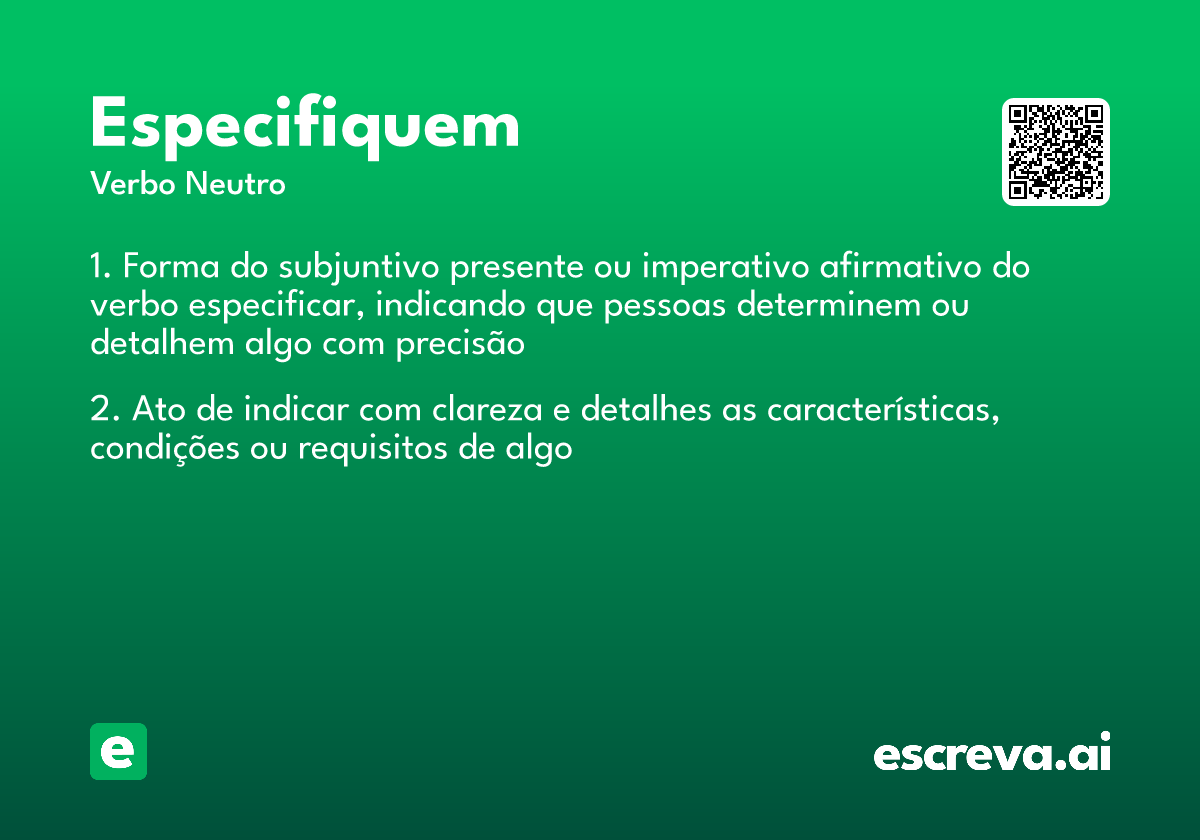 especifiquem