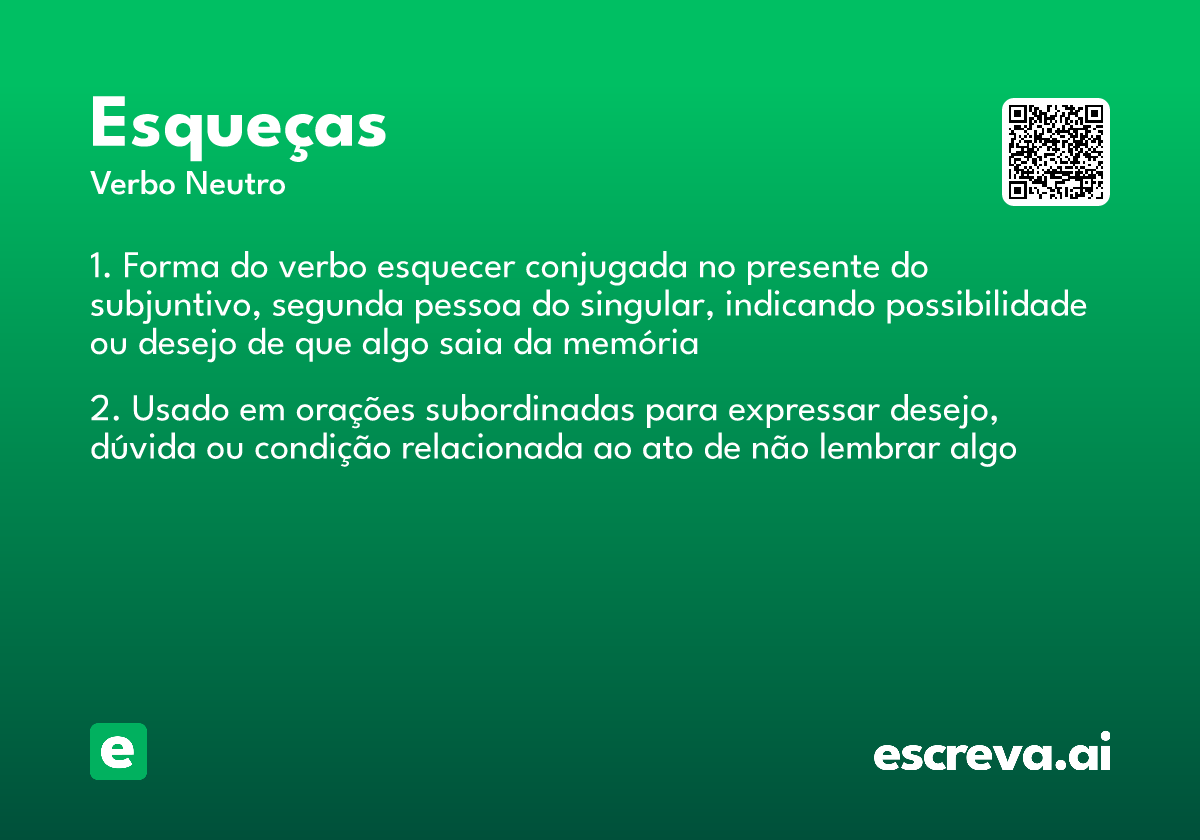 esqueças