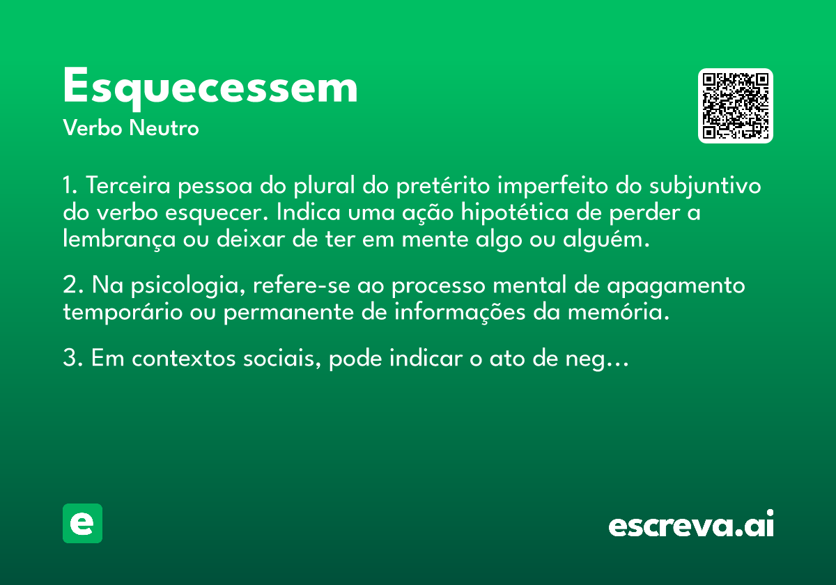 esquecessem