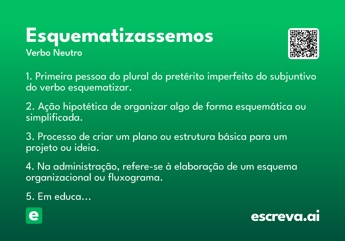 esquematizassemos