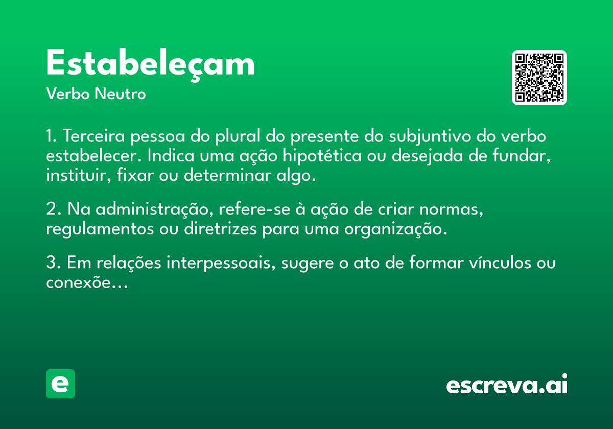 estabeleçam