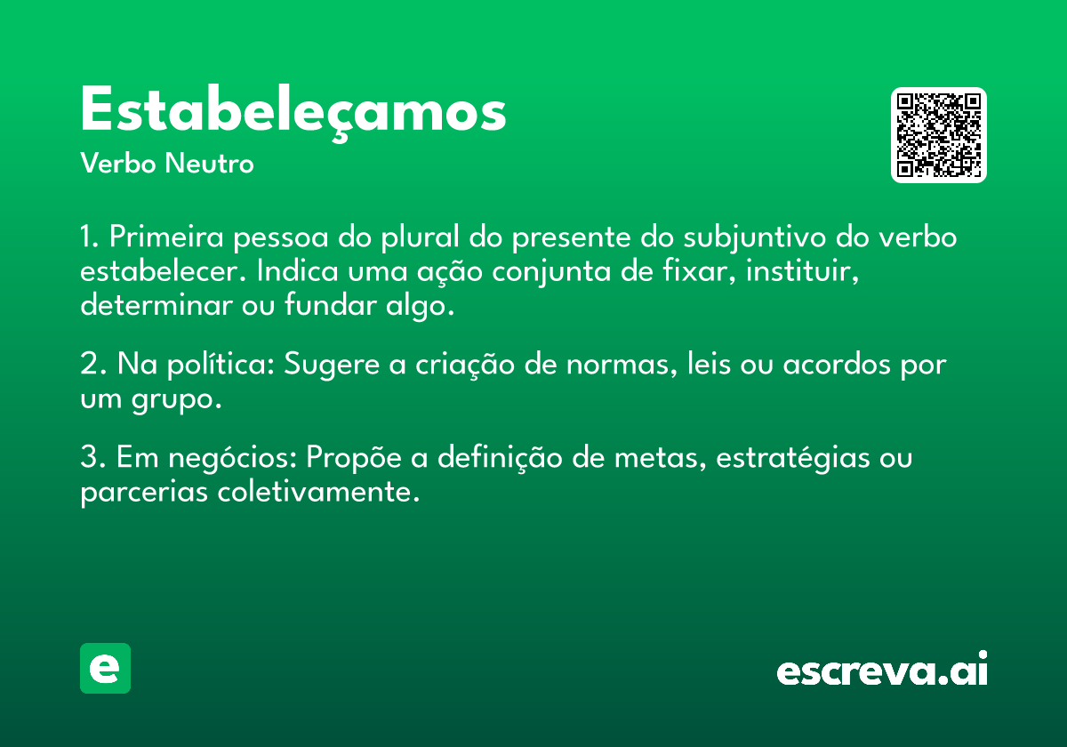 estabeleçamos