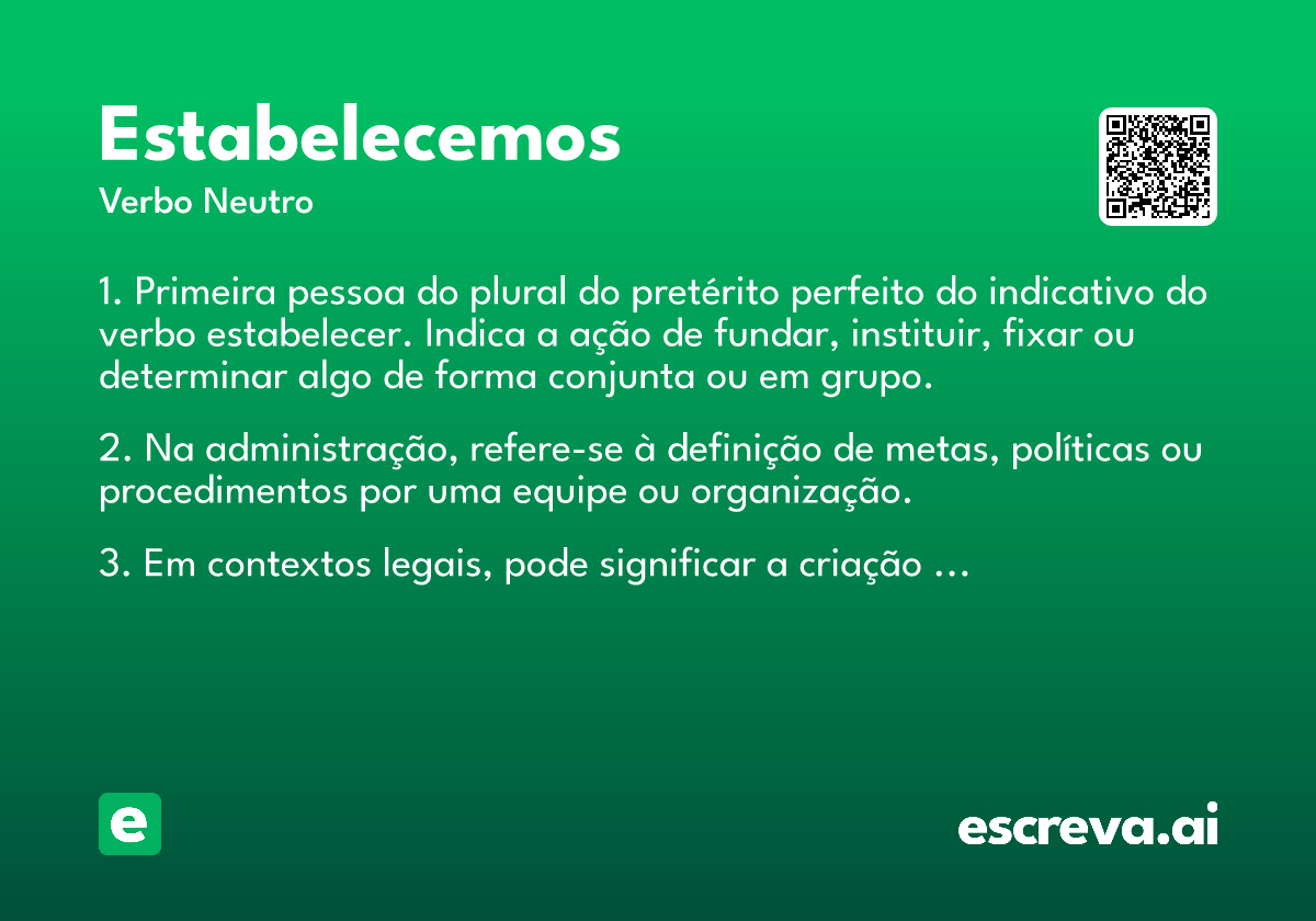 estabelecemos