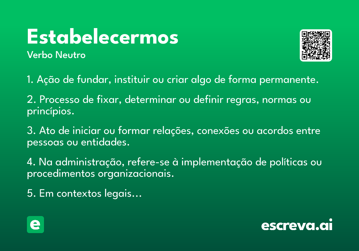 estabelecermos