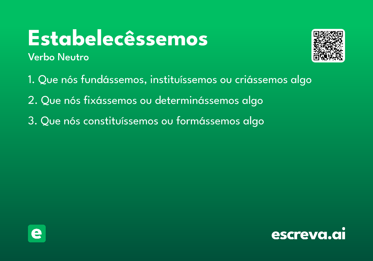 estabelecêssemos