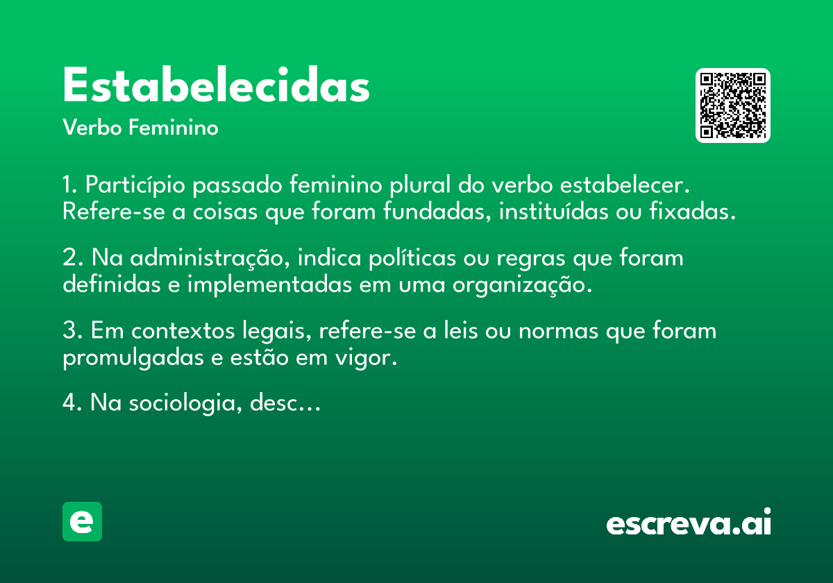 estabelecidas