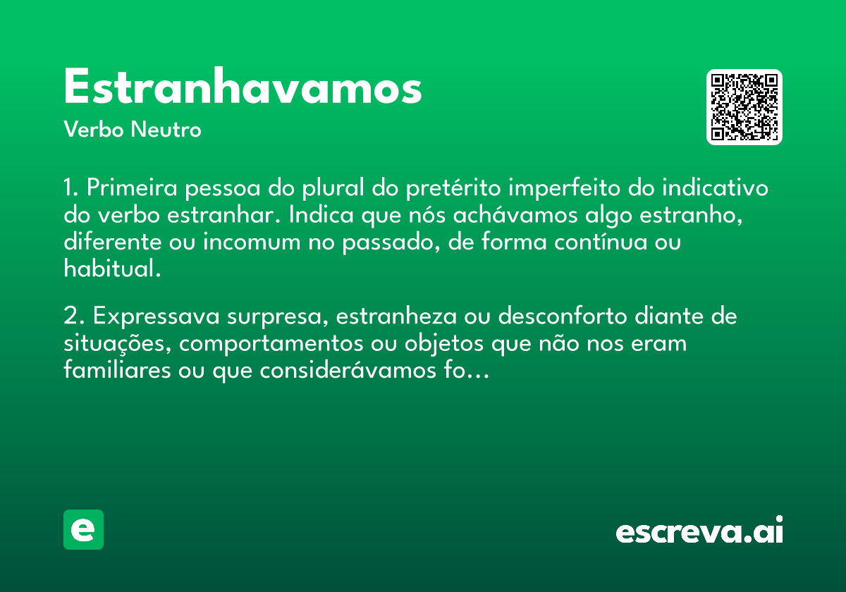 estranhavamos
